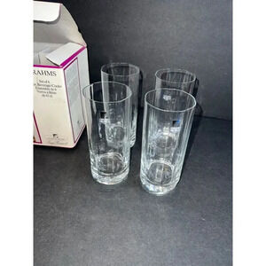 vintage set of 4 Luigi Bormioli Light & Music crystal 15oz beverage glasses GIFT